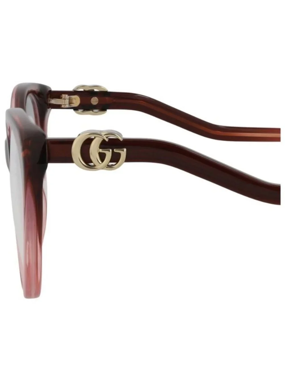 New Gucci Womens Cat Eye Burgundy Burgundy Transparent Fashion Designer Eyeglass